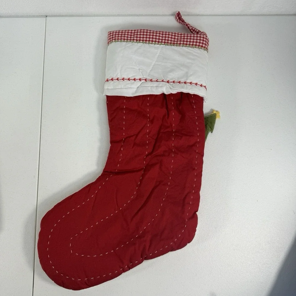 Pottery Barn Kids Quilted‎ Train Trees Gingham Christmas Name Bryan Stocking